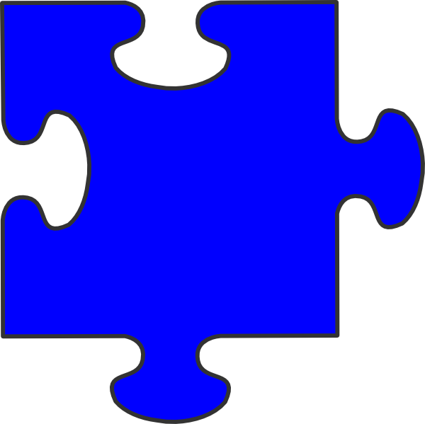 Blue Border Puzzle Piece Clip Art - vector clip art ...