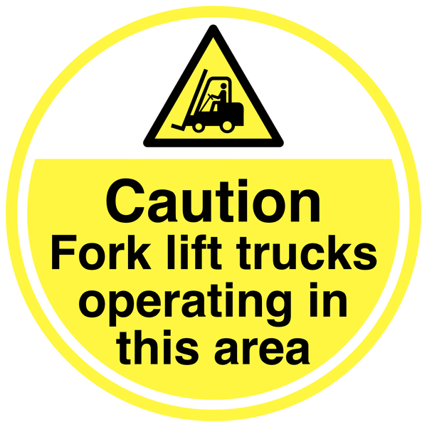 Anti-Slip Floor Signs - Caution Fork Lift Trucks | Seton UK