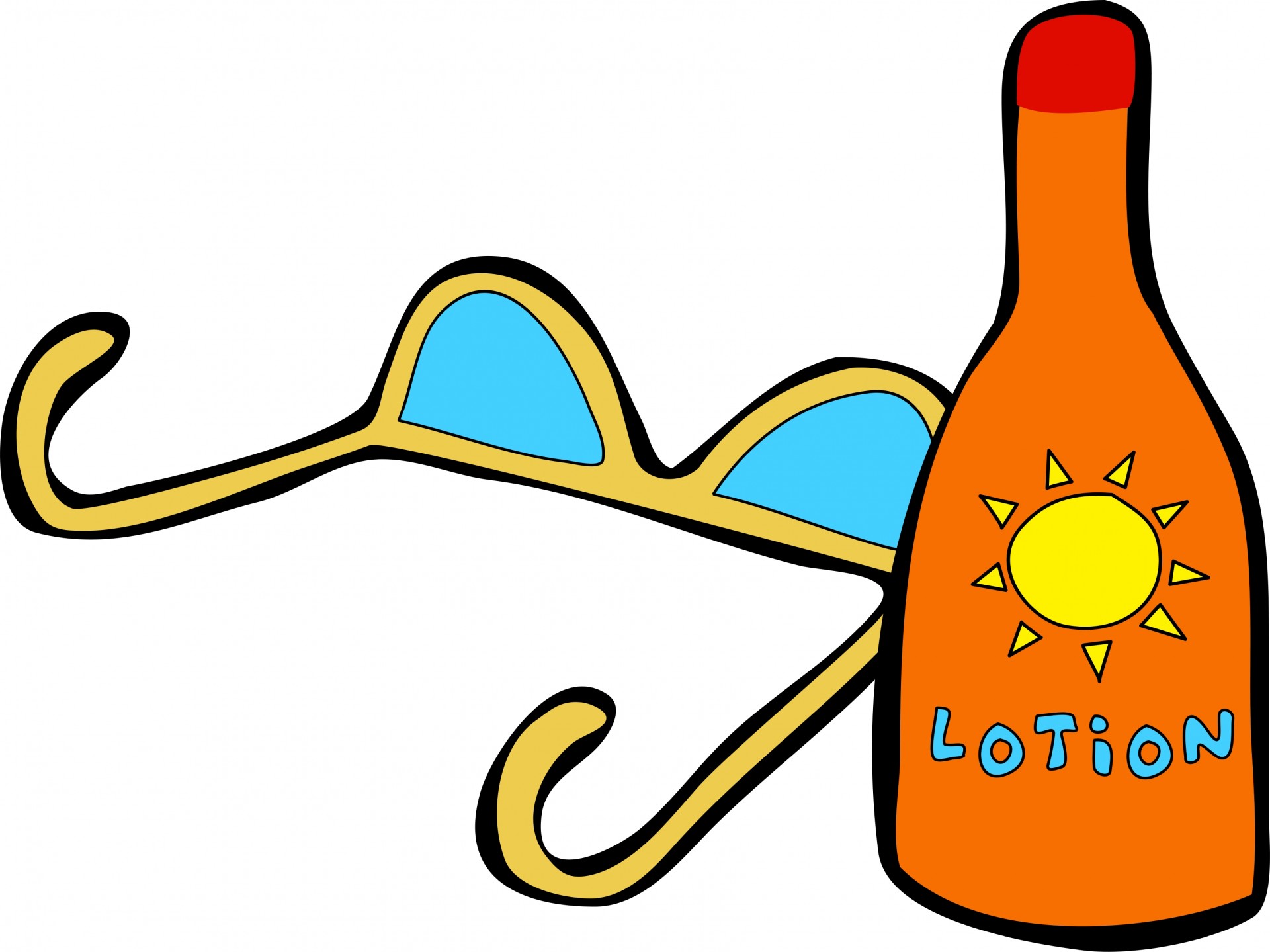 Sonnenbrillen und Lotion Clipart Kostenloses Stock Bild - Public ...