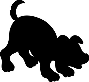 Puppy Clipart Image - Playful Puppy Silhouette