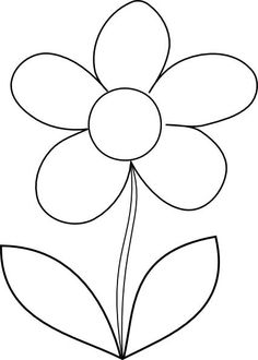 Flower coloring clipart