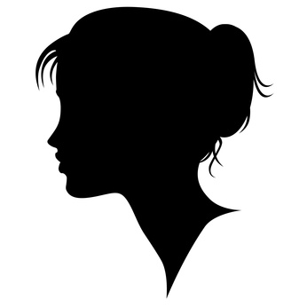 Silhouette of a girl clipart
