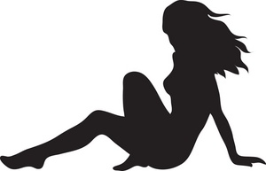 Sexy Woman Clipart Image - Woman Sitting Down