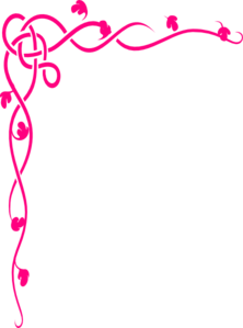 Pink flowers borders clipart