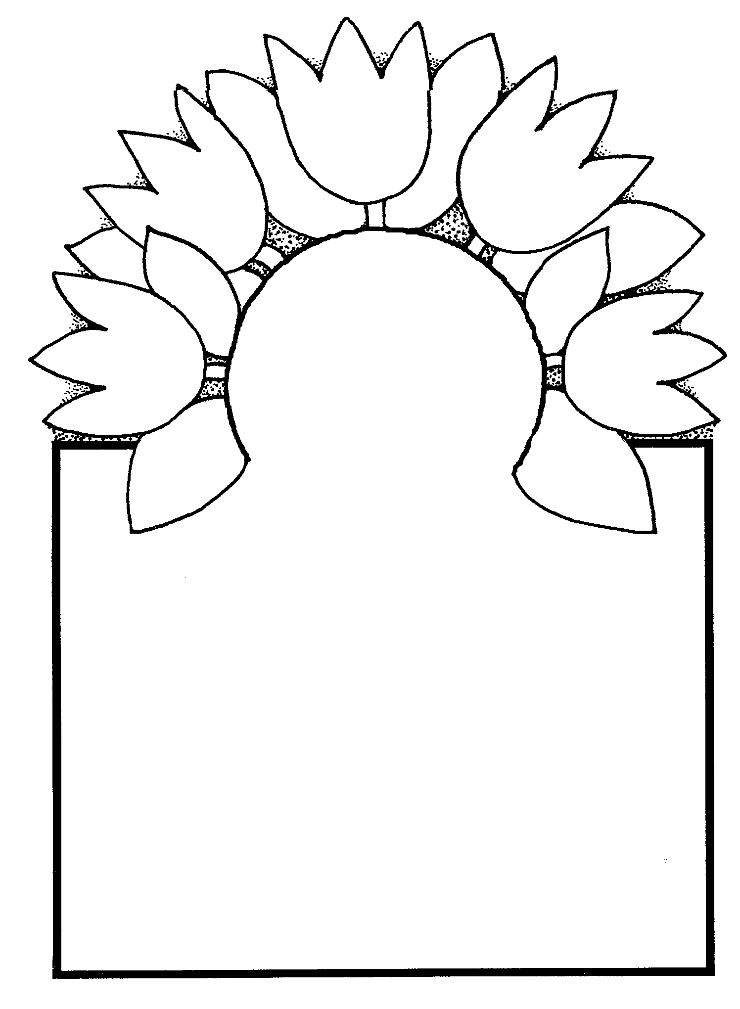 Flower line art and page borders clipart