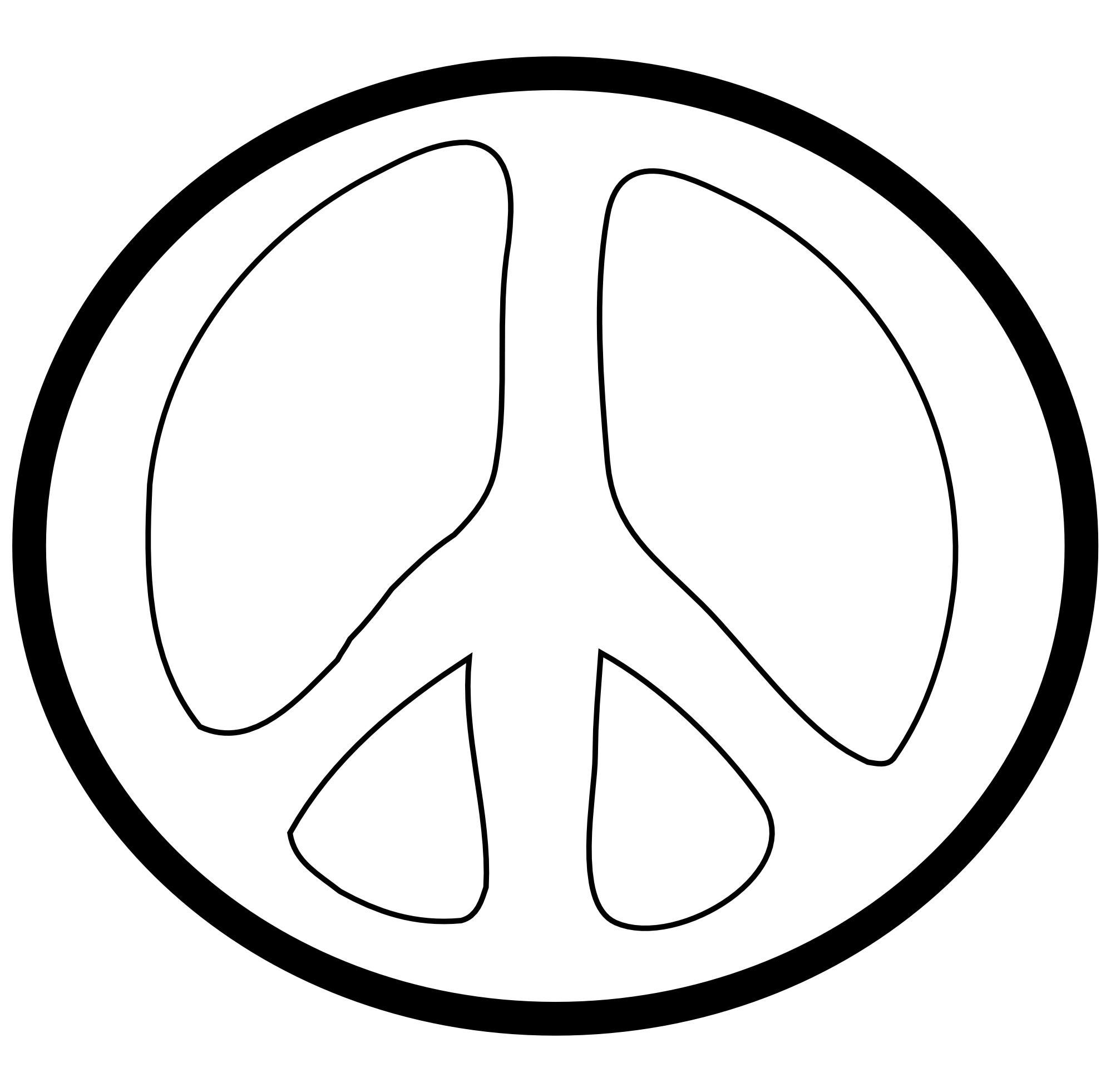 Peace Sign 20 Black White Line Art Christmas Xmas Peace on Earth ...