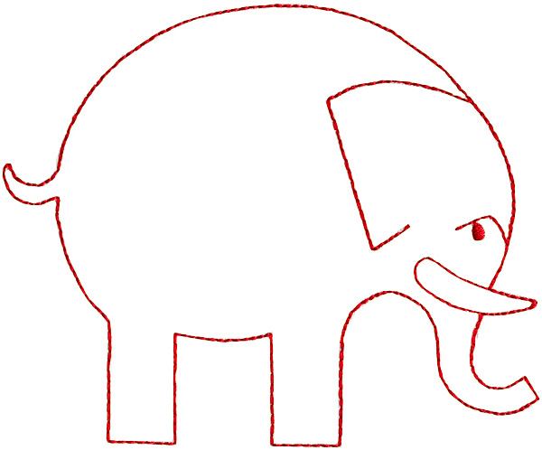 elephant cartoon outline
