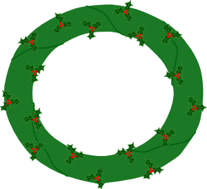 Wreath Of Evergreen, With Red Berries clip art - vector clip art ...