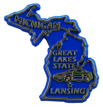 Michigan State Shaped Refrigerator Magnet: Collect 50 US States