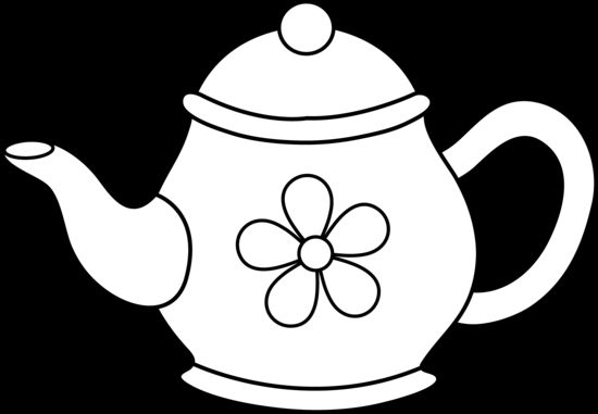 Cute Teapot Line Art - Free Clip Art | tea