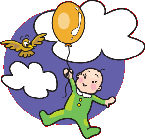 Balloon Baby | Baby Clip Art on Red backdrop - Christart.