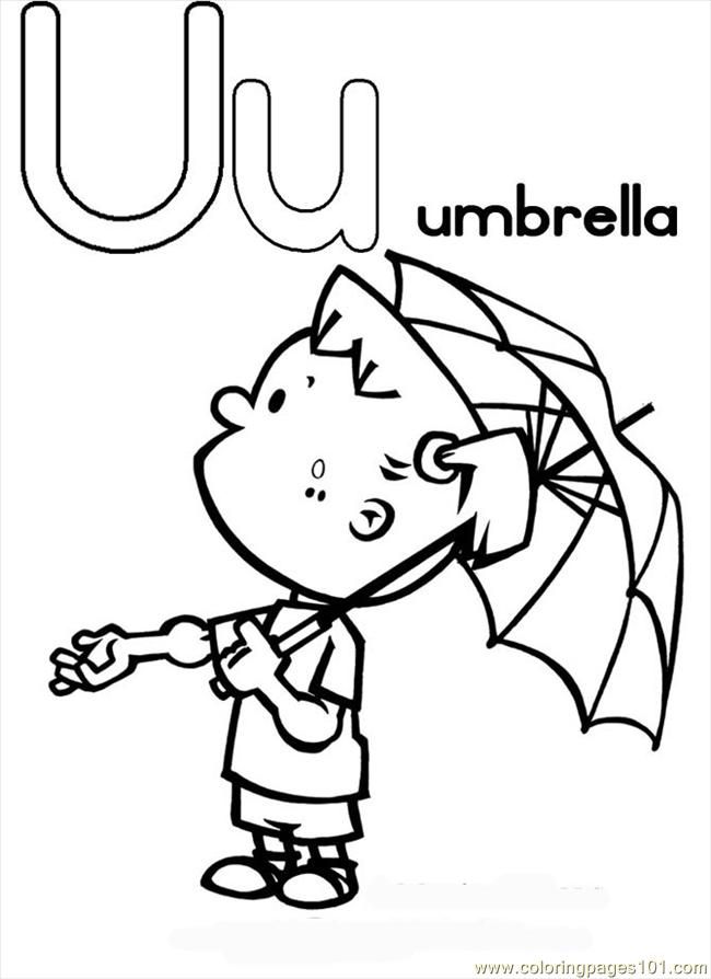 Coloring Pages Tter U Coloring Page Umbrella (Education ...