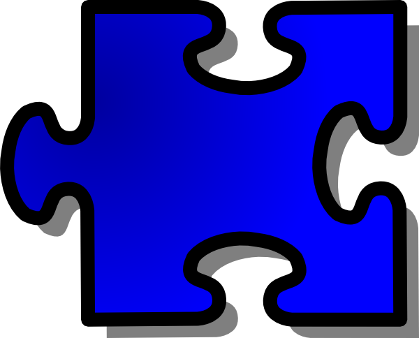 Blue Jigsaw Puzzle Piece Clip Art - vector clip art ...