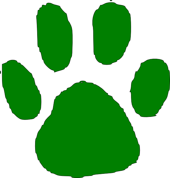 Green Paw Print clip art - vector clip art online, royalty free ...