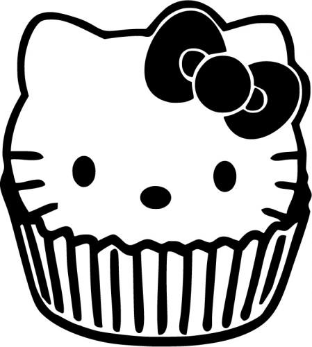 Hello Kitty Cupcake [hello-kitty-cupcake] - $3.00 : SassyStickers ...