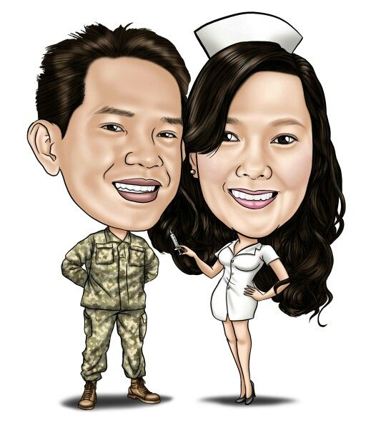 Soldier and Nurse Caricature ? | Personal Pins | Pinterest