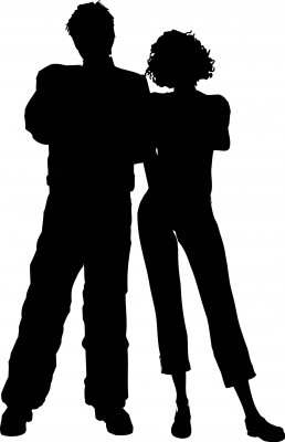 Man And Woman Standing Arms Crossed Silhouette : Custom Wall ...