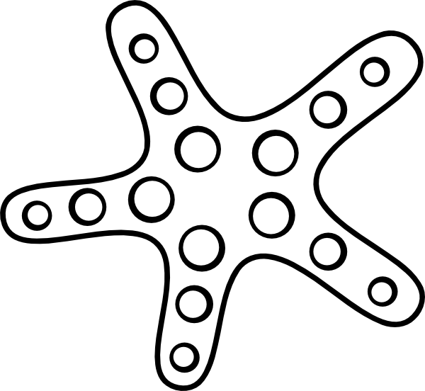 Black & White Starfish clip art - vector clip art online, royalty ...