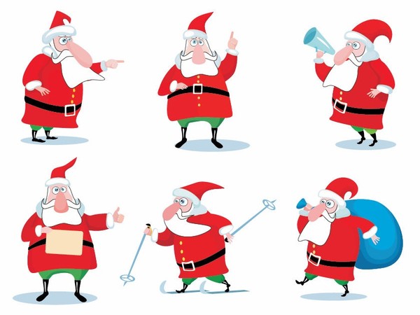 Christmas Santa Claus Vector Set - Christmas Vector Graphics Art ...