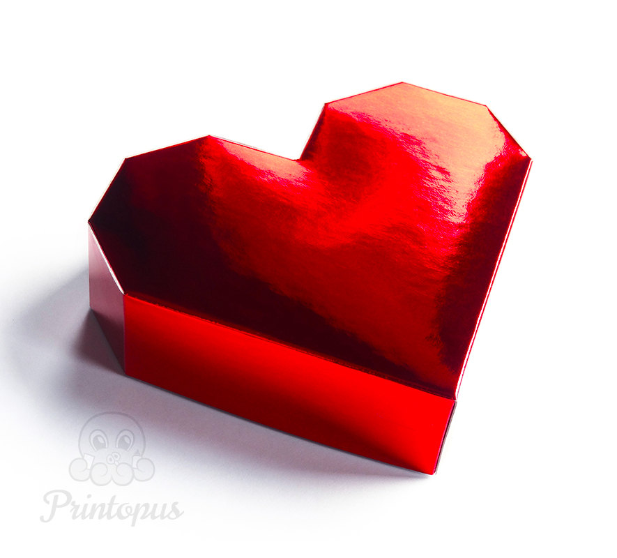 Heart Shape Printable Gift Box Template PDF Digital by Printopus