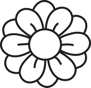 Flower black and white clipart