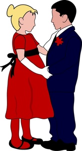 Boy And Girl Clipart Image - Boy and girl dancing - dressed up for ...