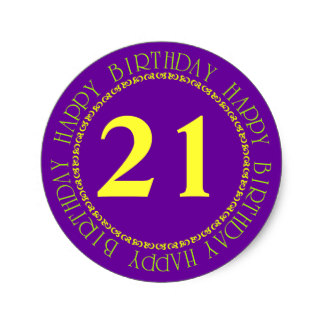 Happy Birthday In Purple Stickers, Happy Birthday In Purple Custom ...