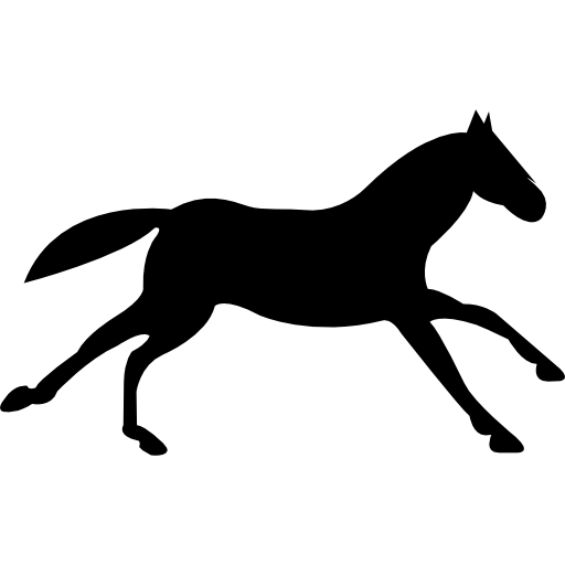 Black running horse - Free animals icons