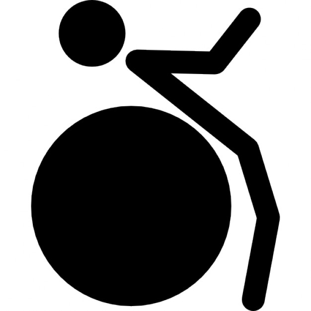 Gymnast stick man variant using exercise ball Icons | Free Download