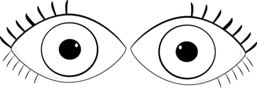 Eye clipart in black and white