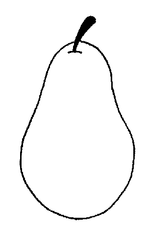 Pear Black And White Clipart