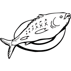Fish food clipart black and white
