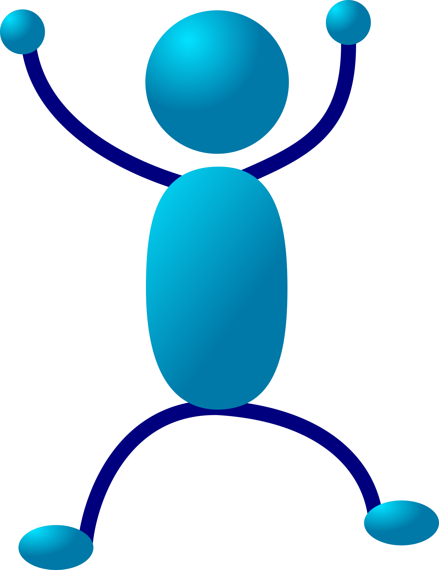 Blue Stickman vector clipart - Free Public Domain Stock Photo