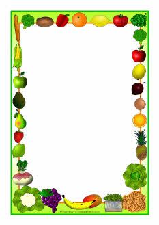 Fruit and vegetable borders clip-art