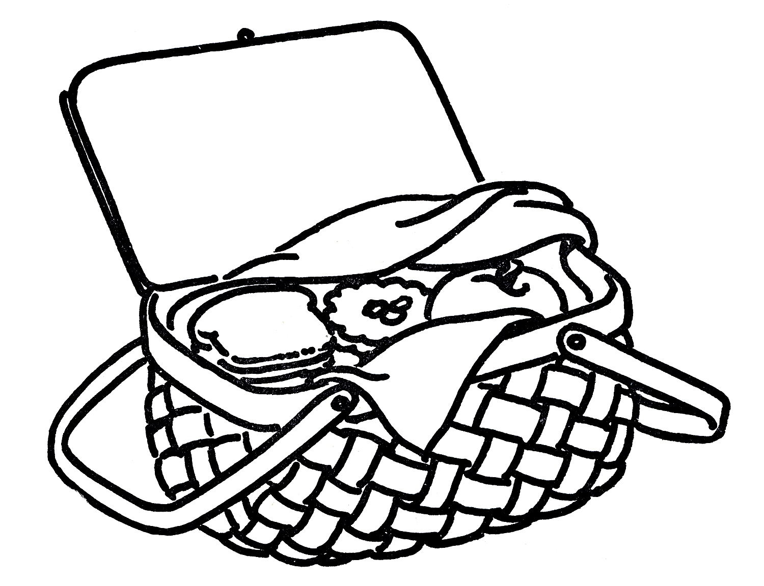 Basket of food clipart