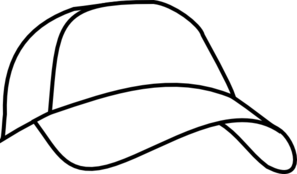 Baseball hat clipart black and white