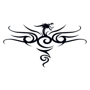 Tribal Black Dragon Back Temporary Tattoo