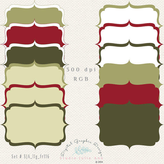 Christmas Frames Labels Tags Embellishment Instant Download ...