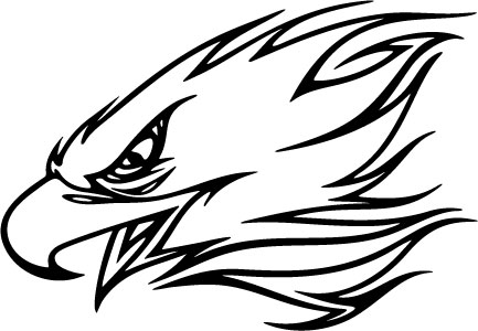 Flaming Eagle Head Decal 030 - TJM Graphix Shopping Cart