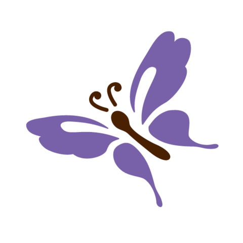 Detailed Butterfly Stencil In Flight - ClipArt Best