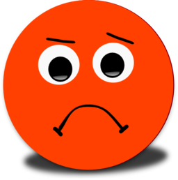 Pink color sad face clipart