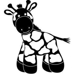 Baby giraffe clipart black and white