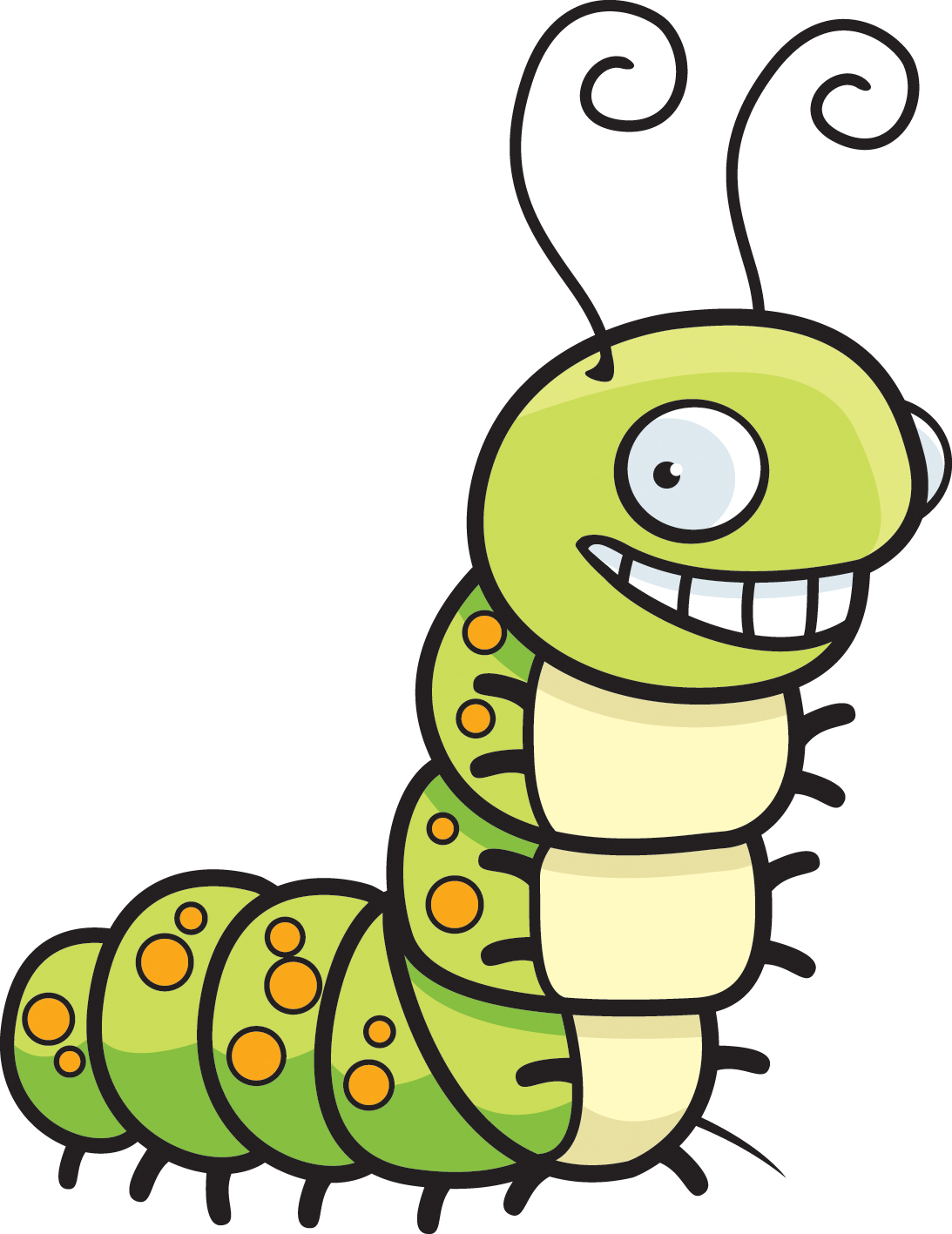 Caterpillar Black And White Clipart