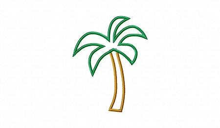 Palm Tree Applique Machine Embroidery Design