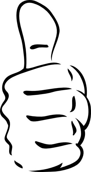 Thumbs up clipart black and white