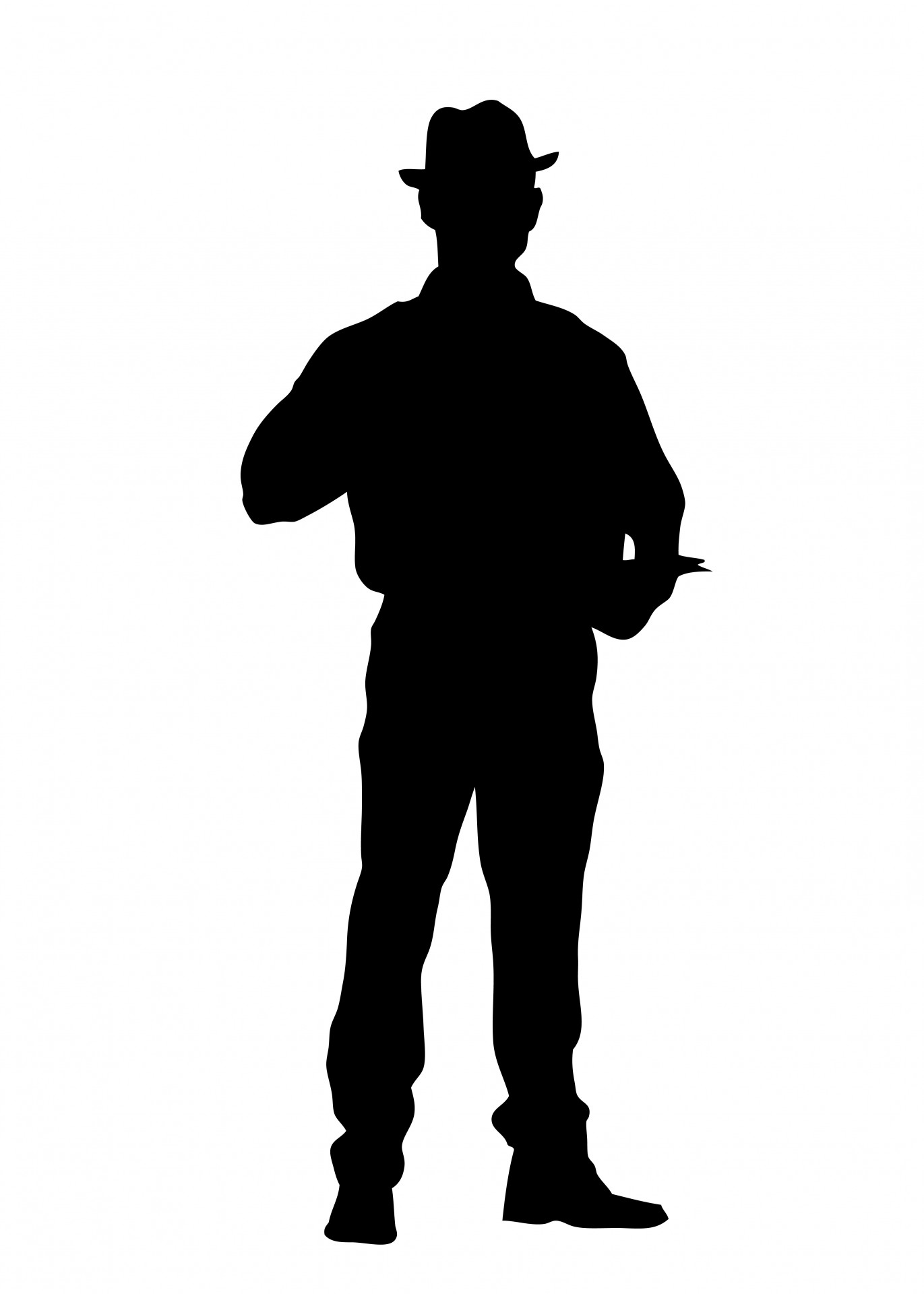 Clipart man standing silhouette