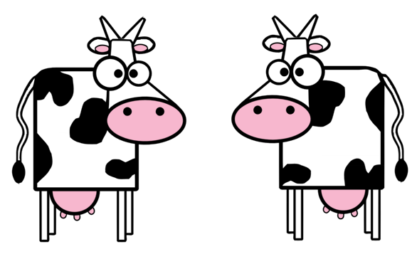 Public Domain Clip Art Image | Illustration of cartoon cows | ID ...