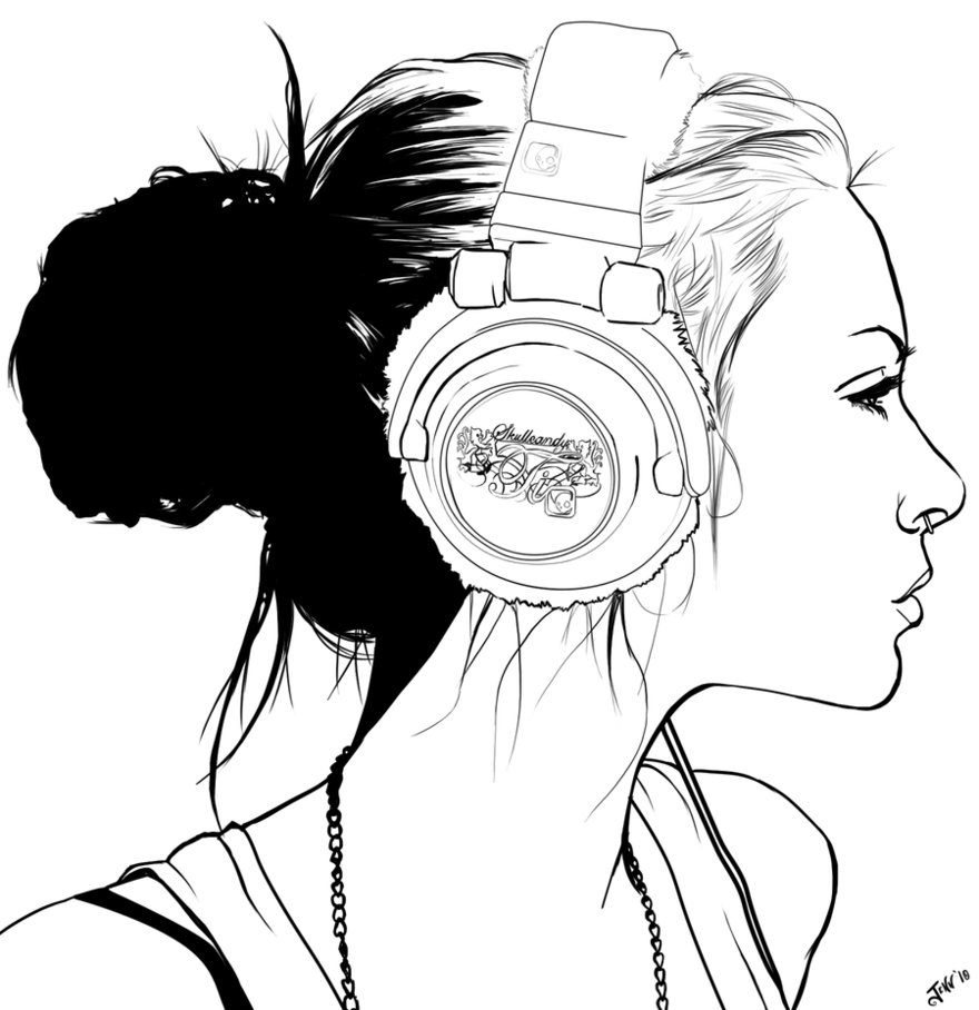Headphone Punk lineart by FoxVanity on DeviantArt