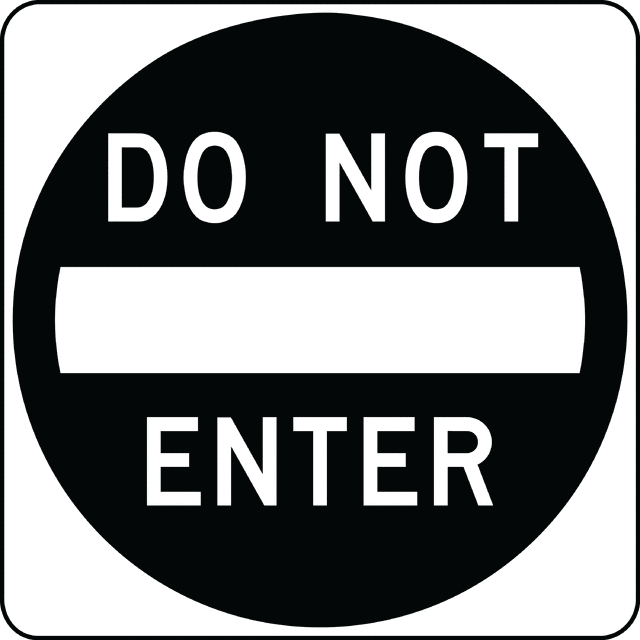 Do Not Enter, Black and White | ClipArt ETC
