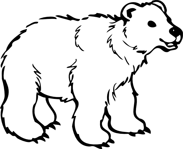 Black bear outline clipart black and white